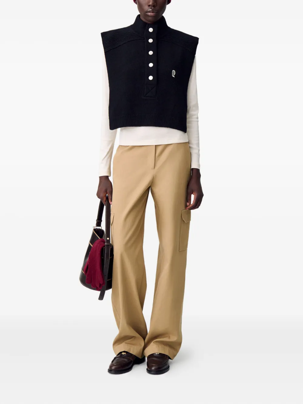 Logo-Embroidered Knitted Vest