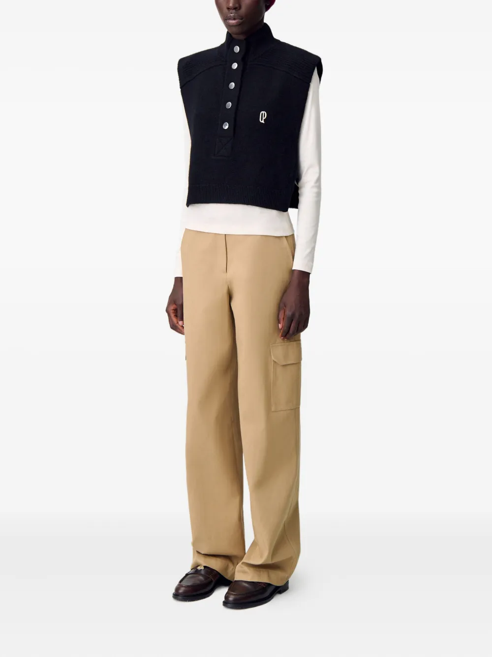 Logo-Embroidered Knitted Vest
