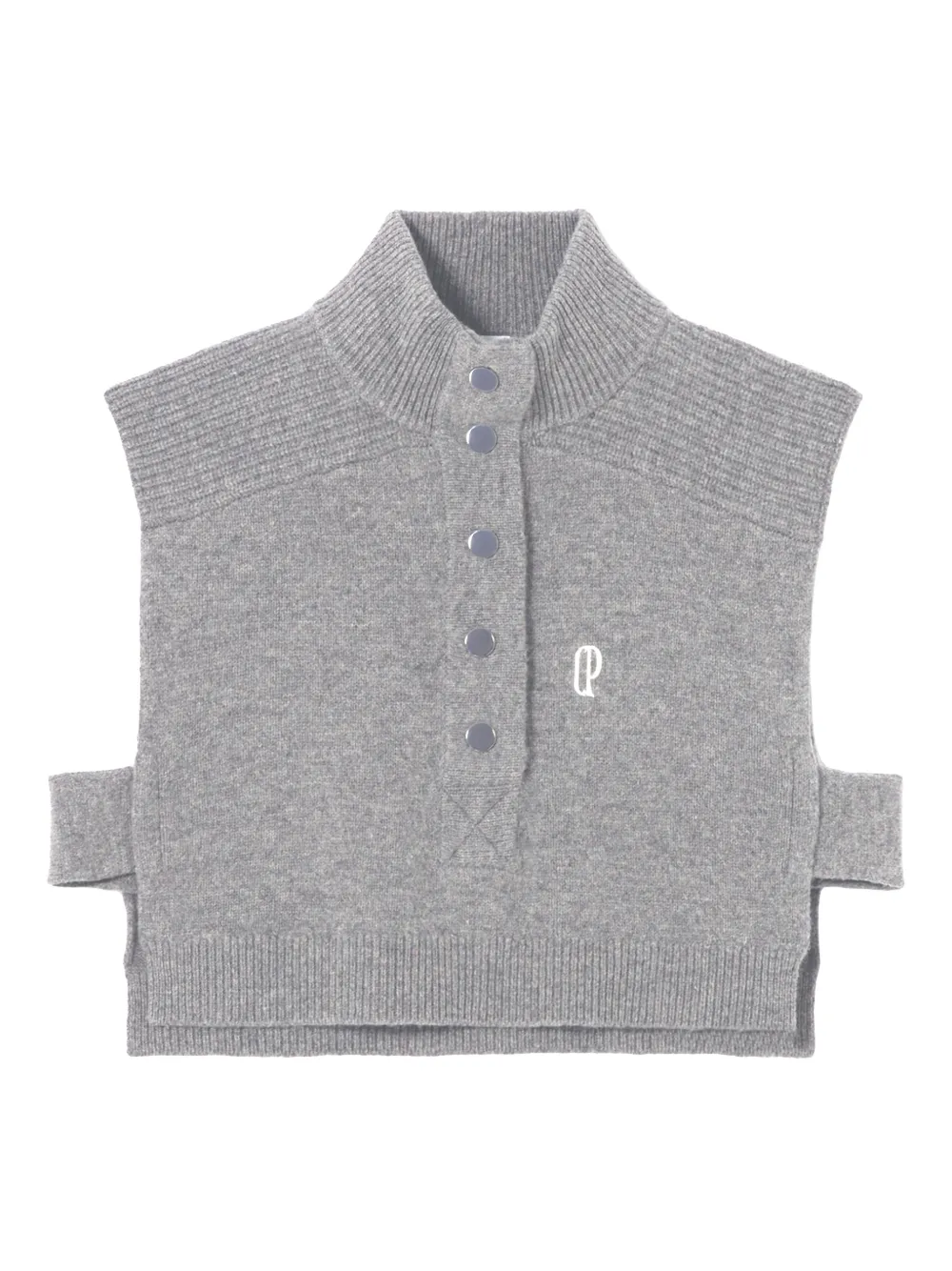 Claudie Pierlot Sciarpa con logo ricamato - Grigio