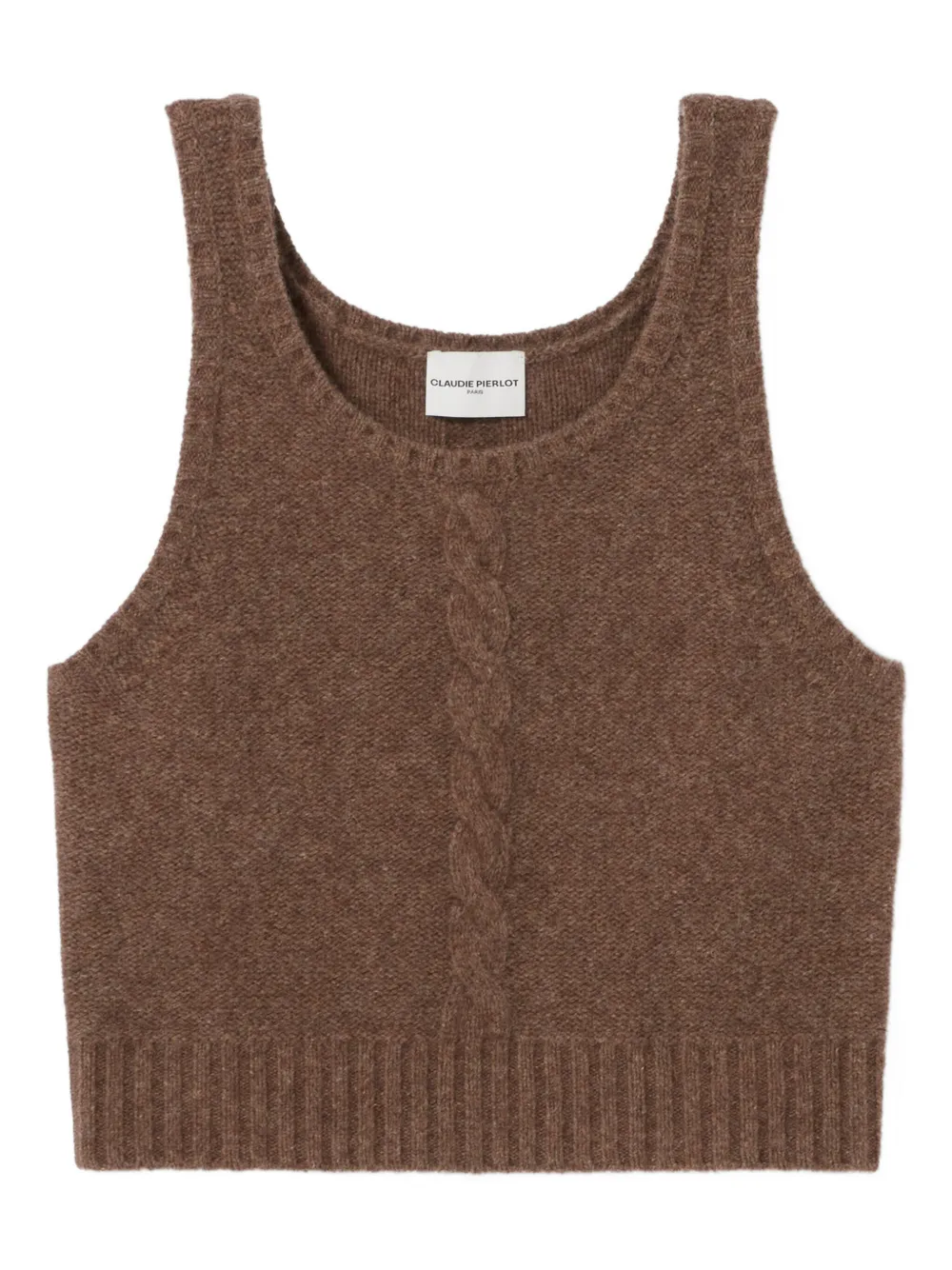 Claudie Pierlot cable-knit cropped top - ブラウン Claudie Pierlot cable-knit cropped top - ブラウン