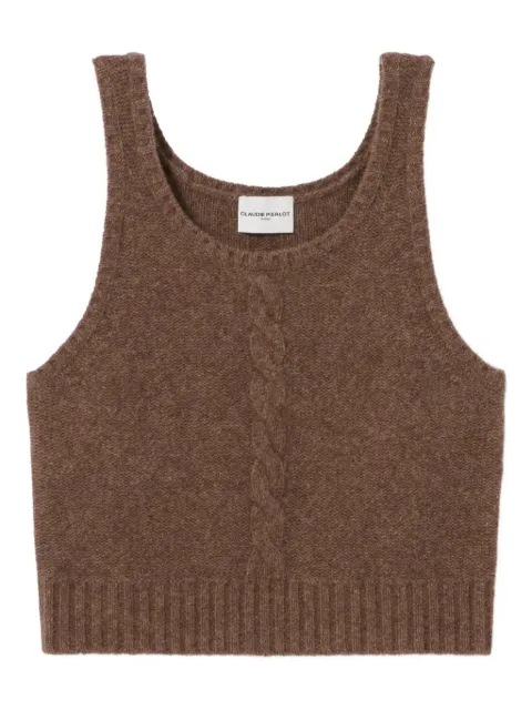 Claudie Pierlot cable-knit cropped top