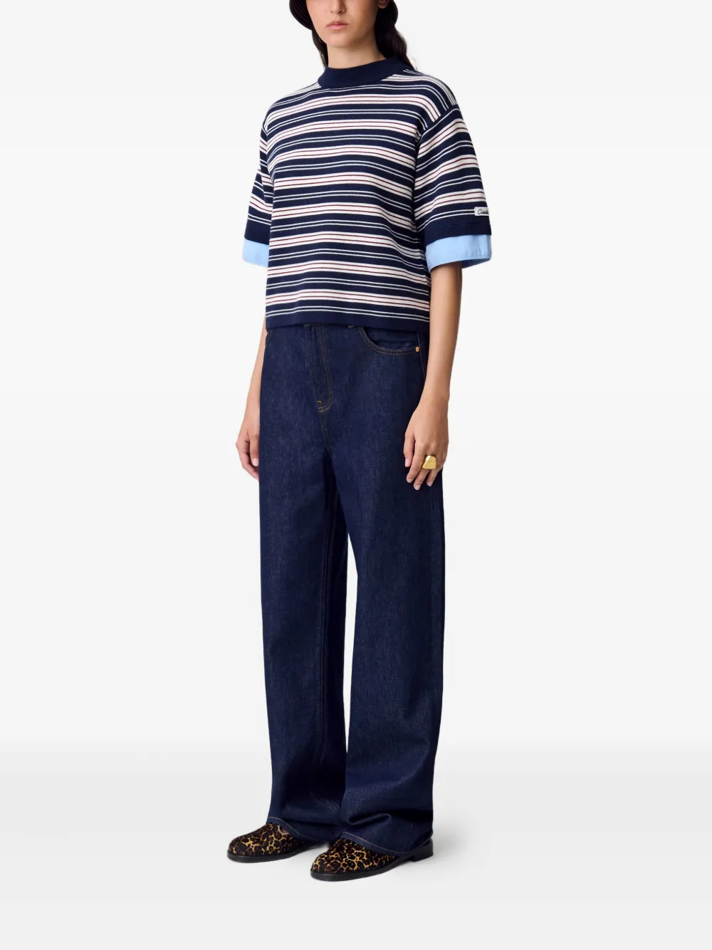 Claudie Pierlot Gestreept T-shirt Blauw