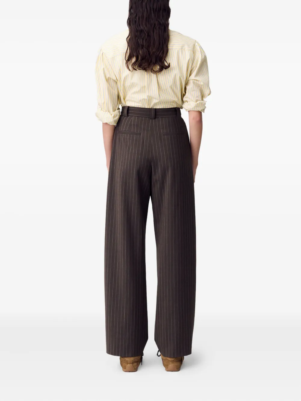 Claudie Pierlot Pantalon met krijtstreep Bruin