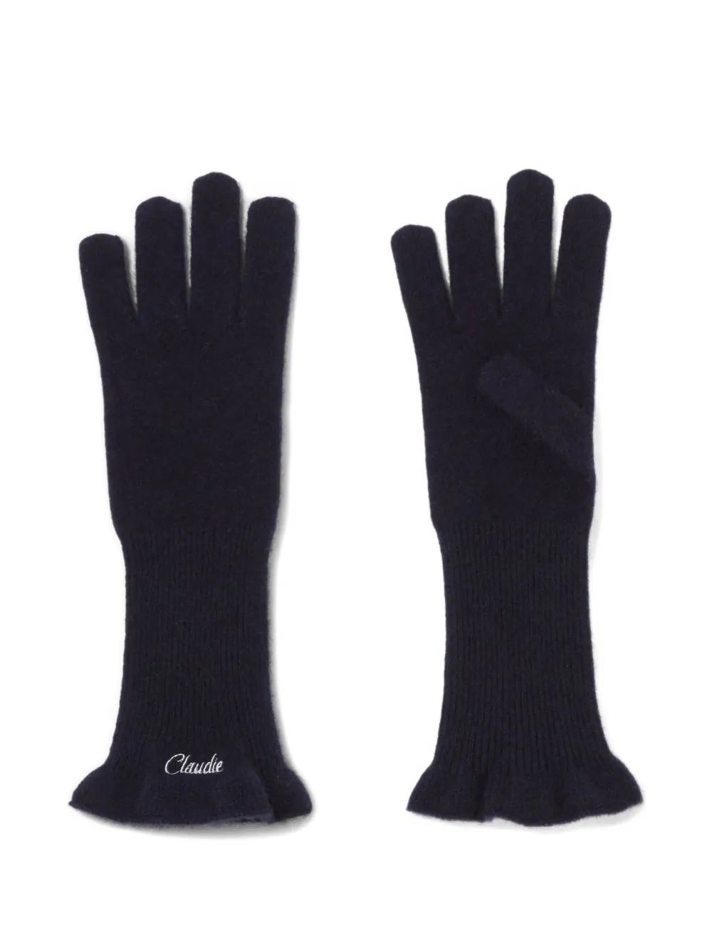 Claudie Pierlot ruffle-trim gloves - Blu
