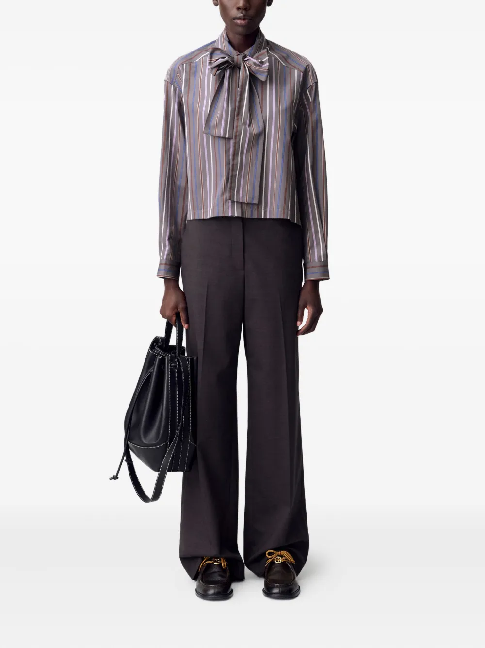Claudie Pierlot Blouse met vlinderdas - Bruin