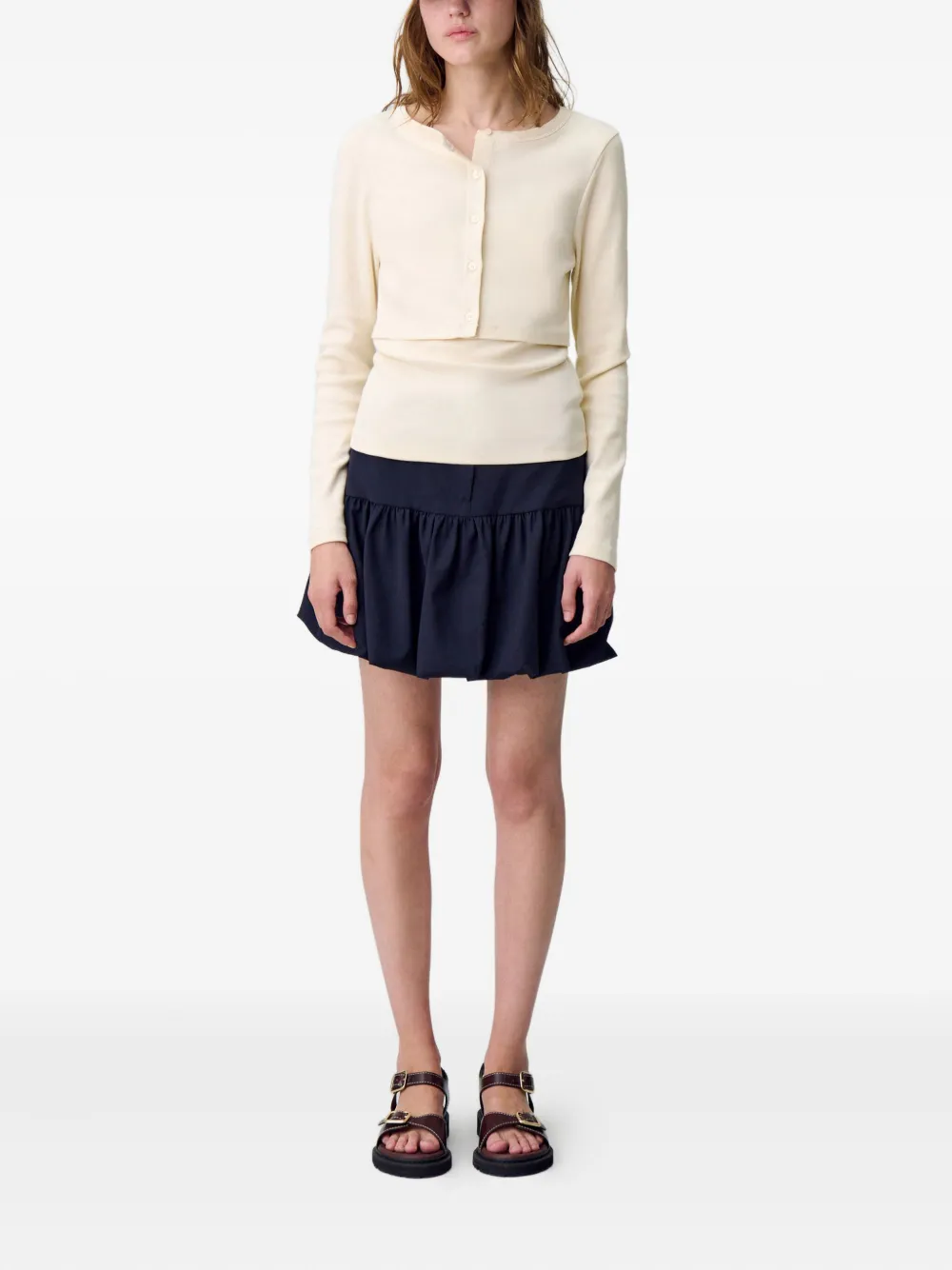 Claudie Pierlot button-front long-sleeve sweater | Knitted Sweaters | Image 2