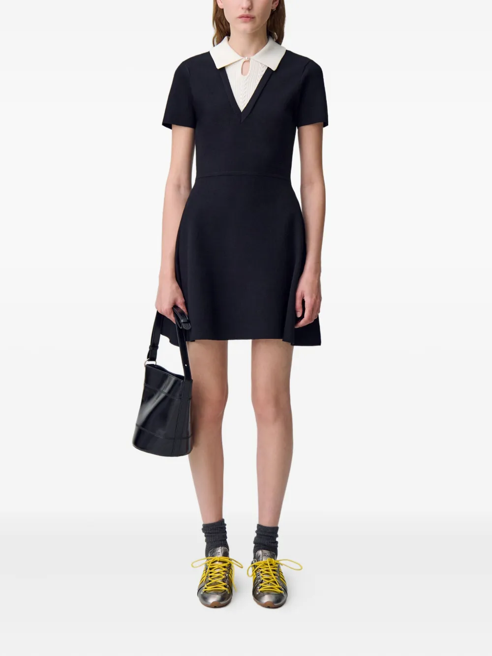 Claudie Pierlot Gebreide jurk Zwart