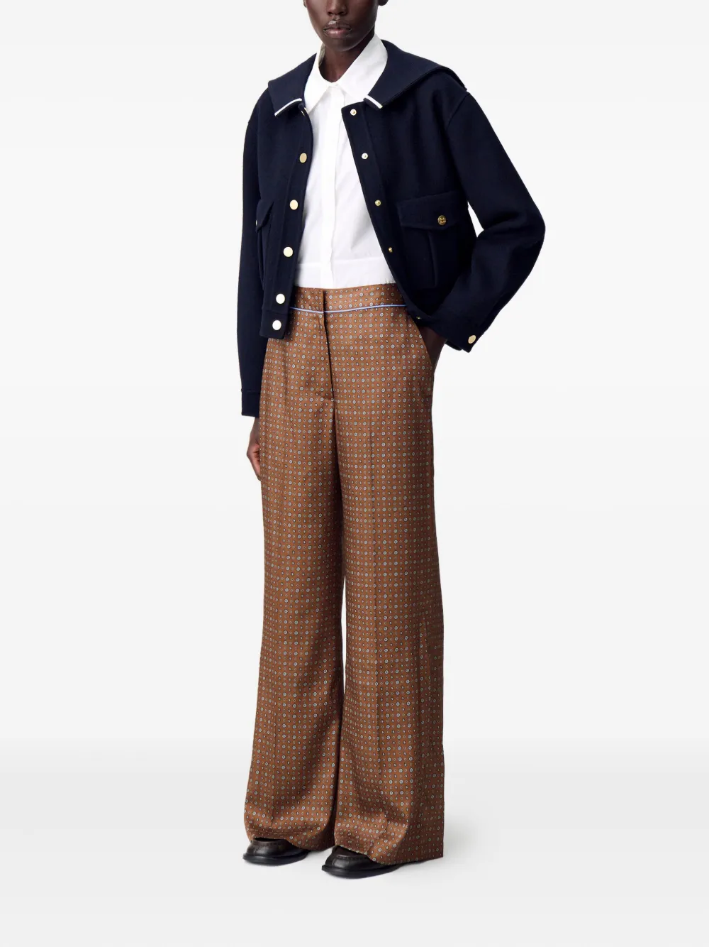 Claudie Pierlot Broek met patroon Bruin