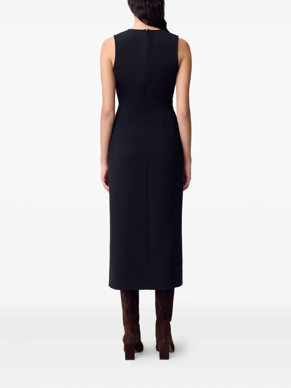 Claudie Pierlot Midi-jurk met knoopdetail Zwart