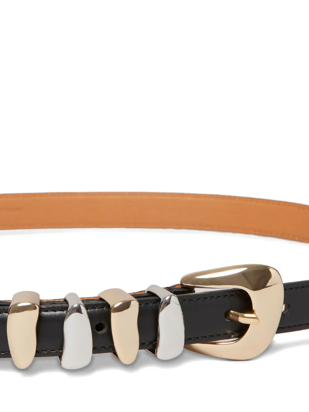 Claudie Pierlot metallic-buckle calfskin leather belt | Image 2