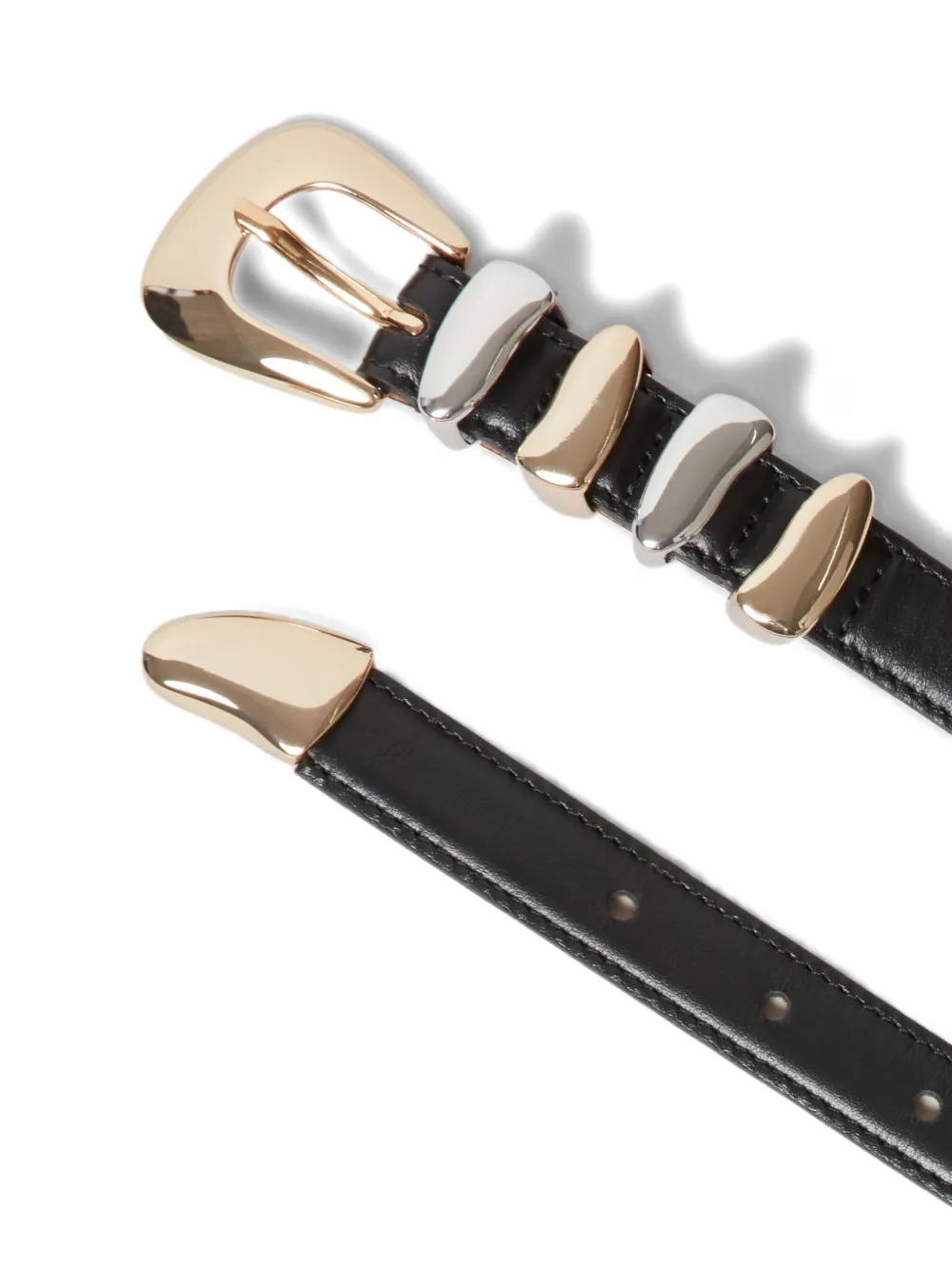 Claudie Pierlot Leren riem met gouden gesp Zwart