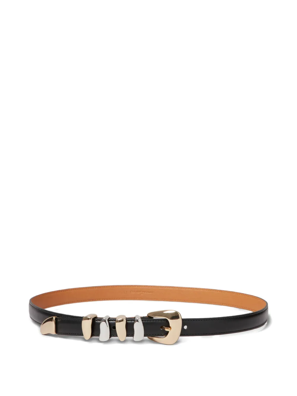 Claudie Pierlot metallic-buckle calfskin leather belt | Black | Image 1