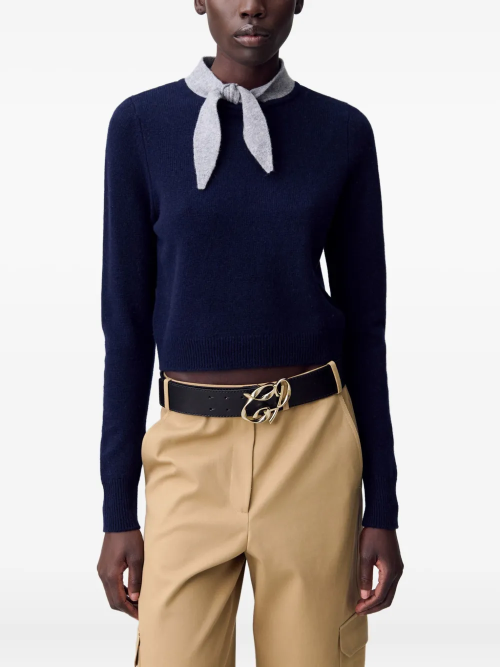 Claudie Pierlot Gebreide trui met strikdetail Blauw