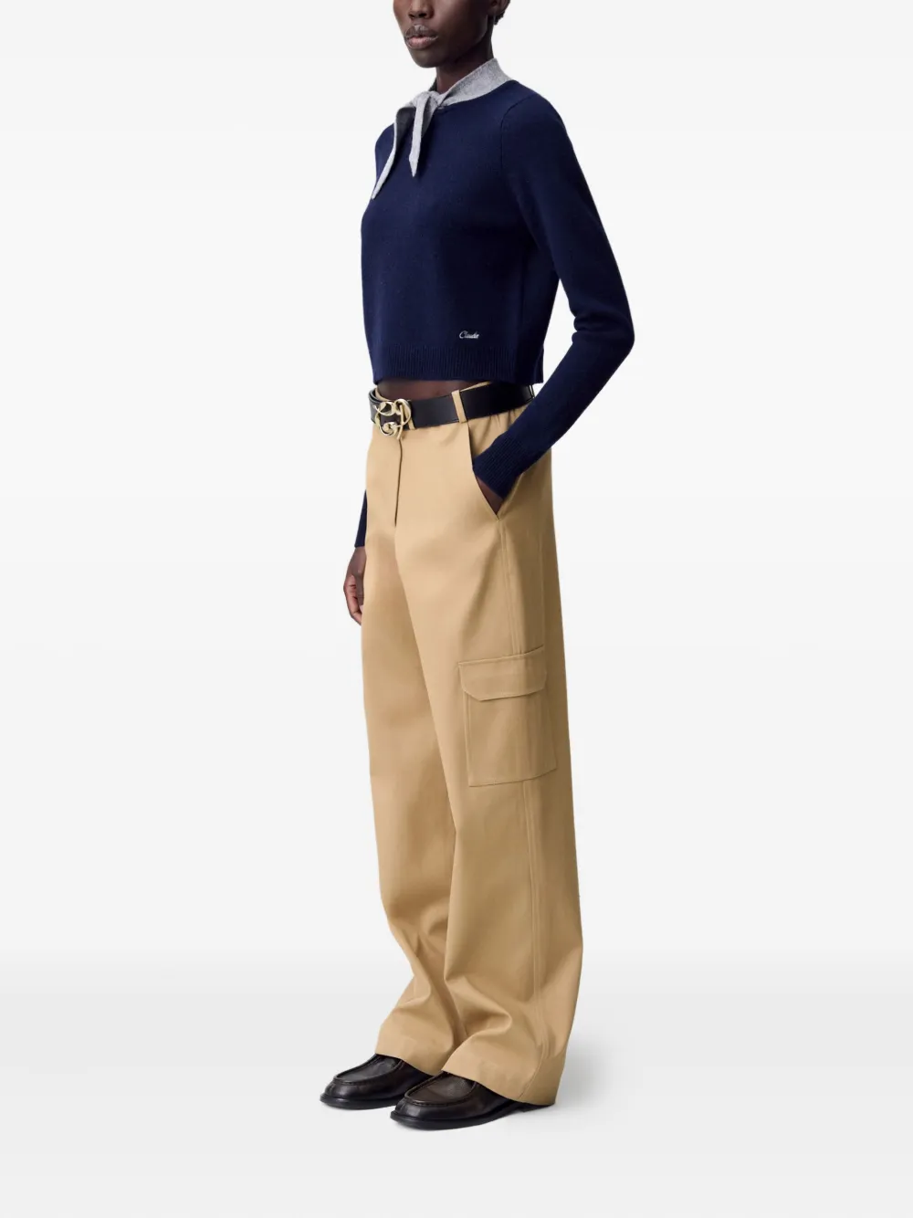 Claudie Pierlot Gebreide trui met strikdetail Blauw