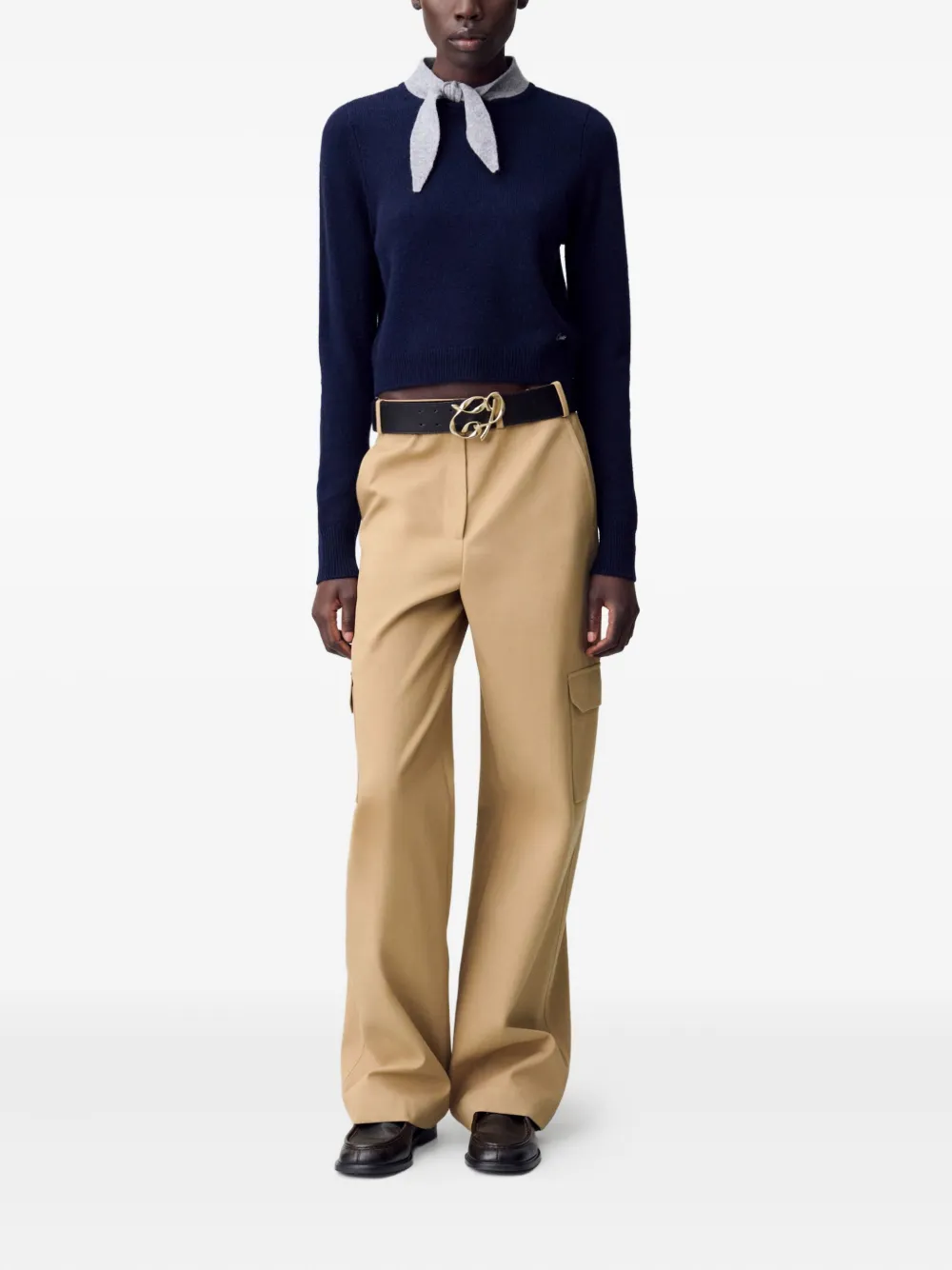 Claudie Pierlot Gebreide trui met strikdetail Blauw