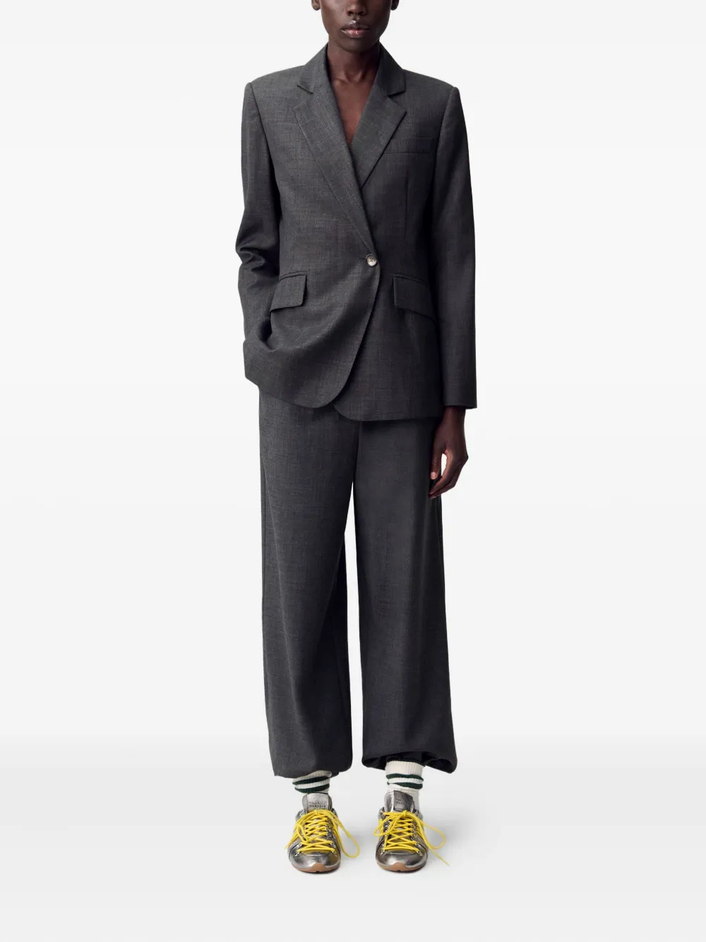Claudie Pierlot wollen jack met enkele rij knopen Grijs