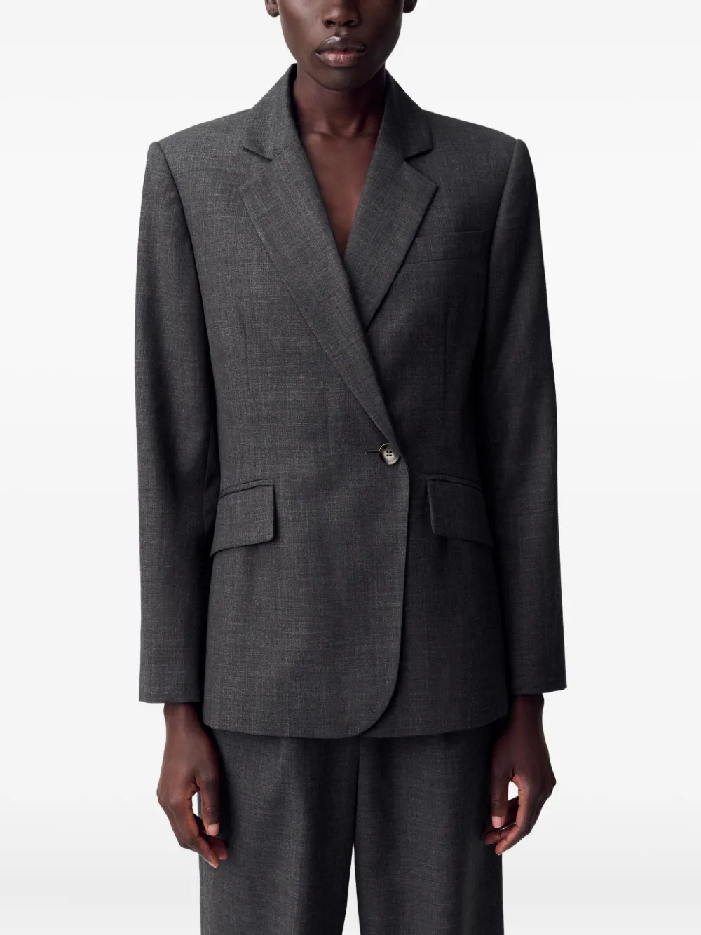 Claudie Pierlot wollen jack met enkele rij knopen Grijs