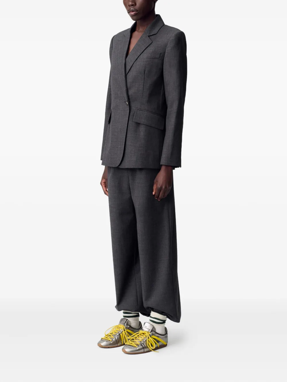 Claudie Pierlot wollen jack met enkele rij knopen Grijs