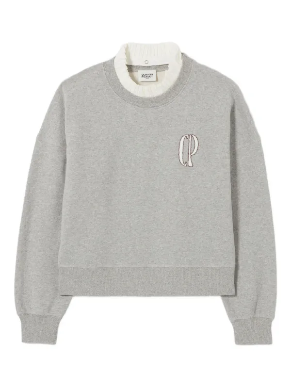 CLAUDIE PIERLOT Sweatshirt Dames Sweat T EU 36 noir-rose style décontracté