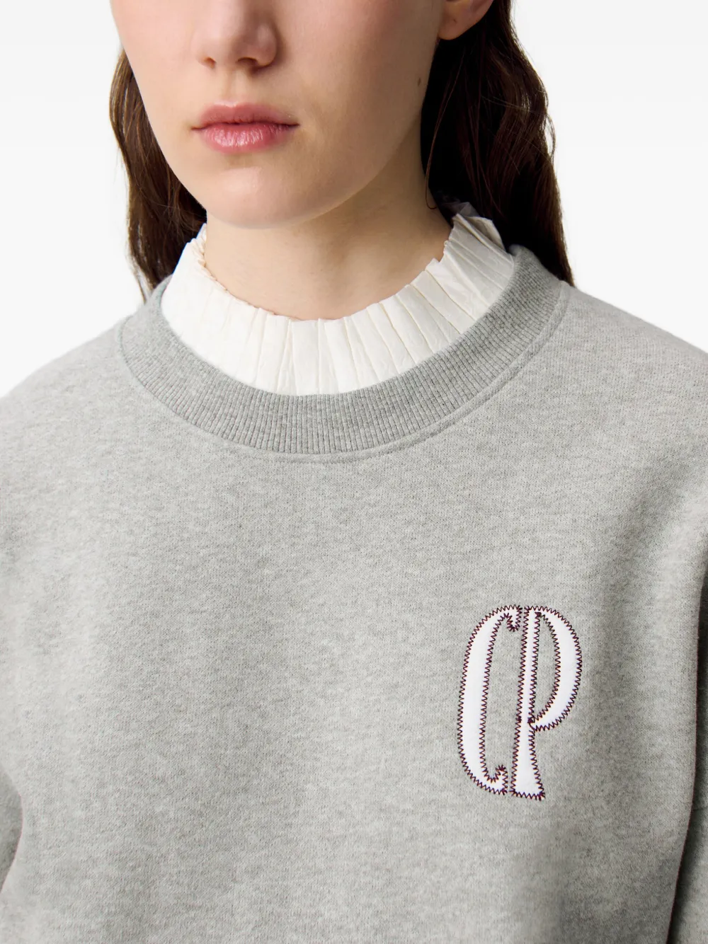 Claudie Pierlot Sweater met geborduurd logo Grijs