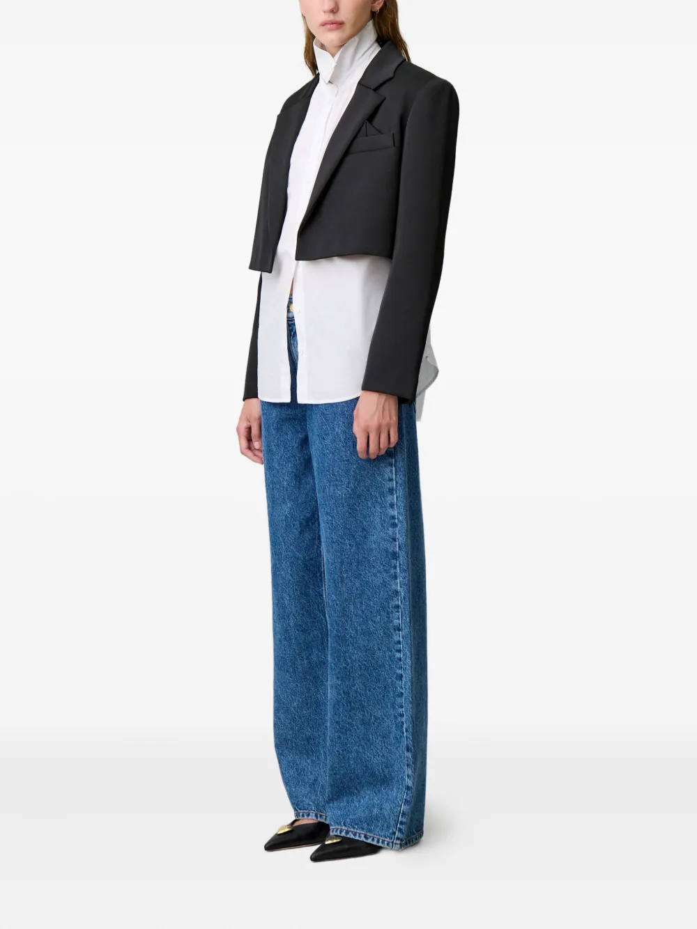 Claudie Pierlot Cropped blazer met zak Zwart