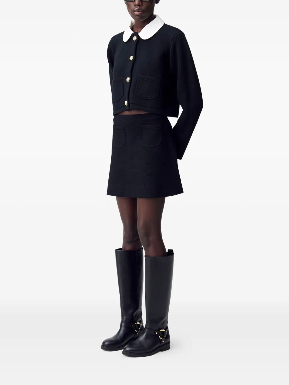Claudie Pierlot Gebreide mini-rok Zwart