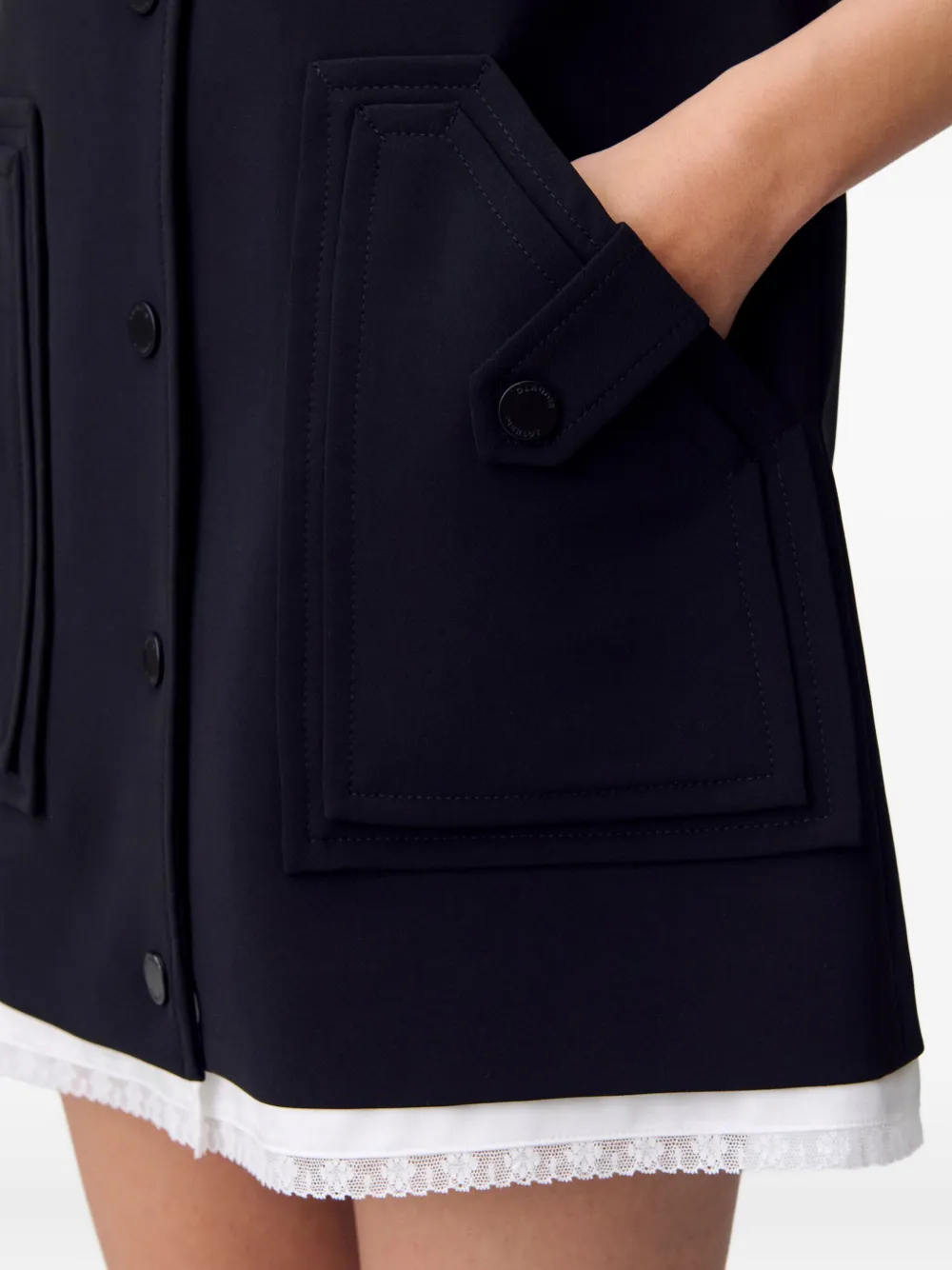 Button-Fastening Pocket Dress