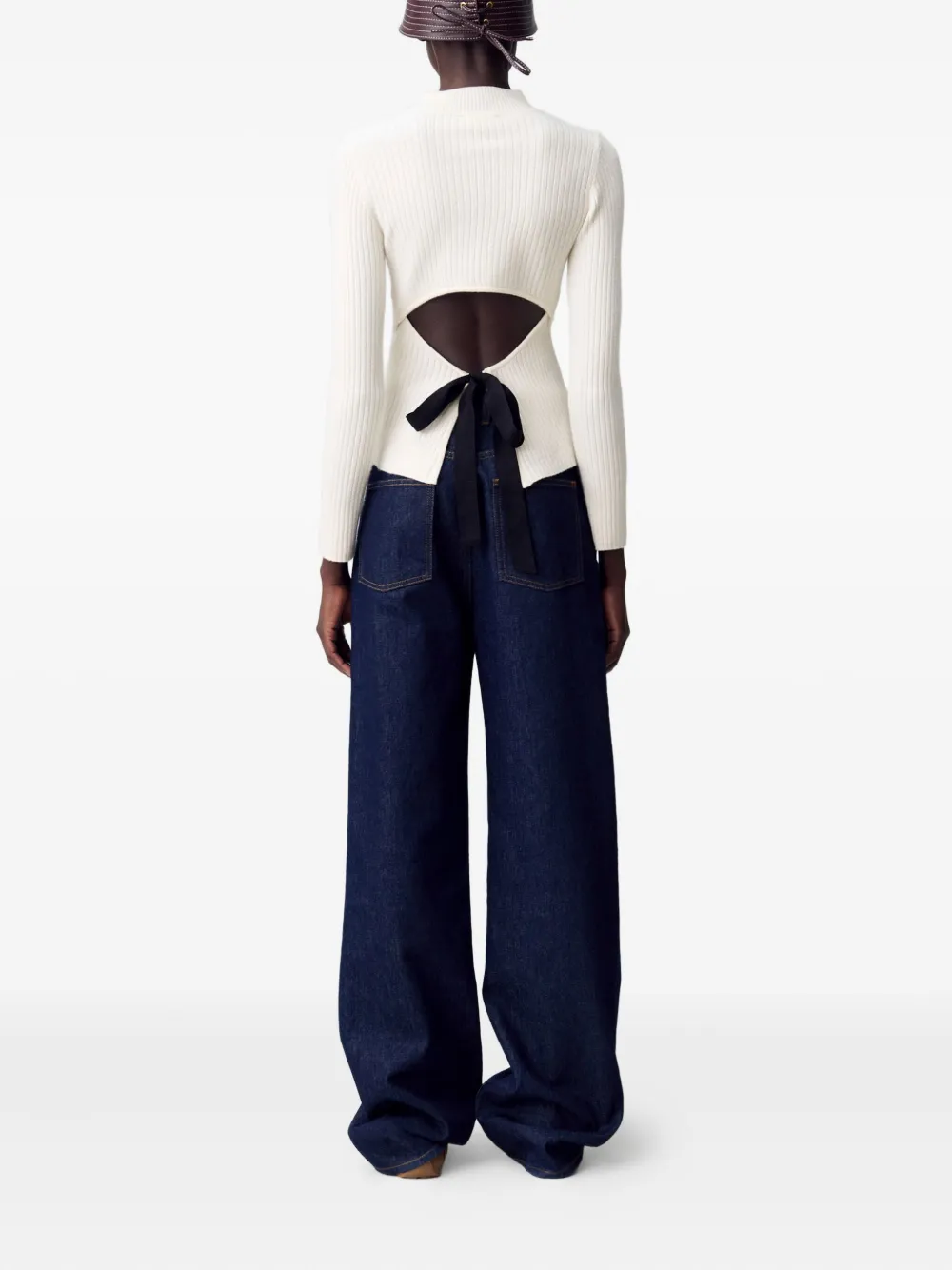 Claudie Pierlot Ribgebreide top Wit