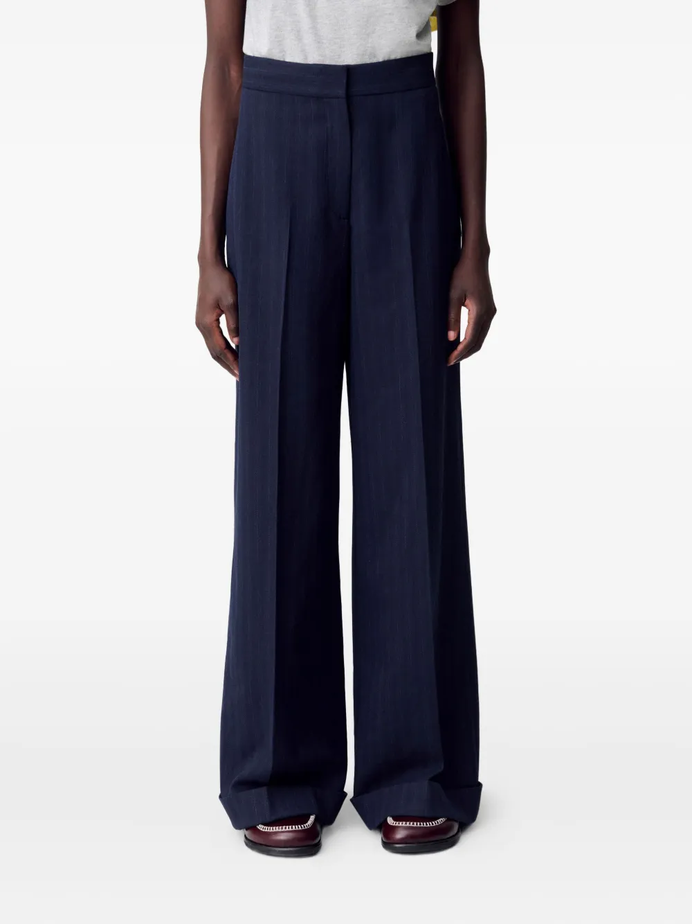 Claudie Pierlot Broek met krijtstreep Blauw