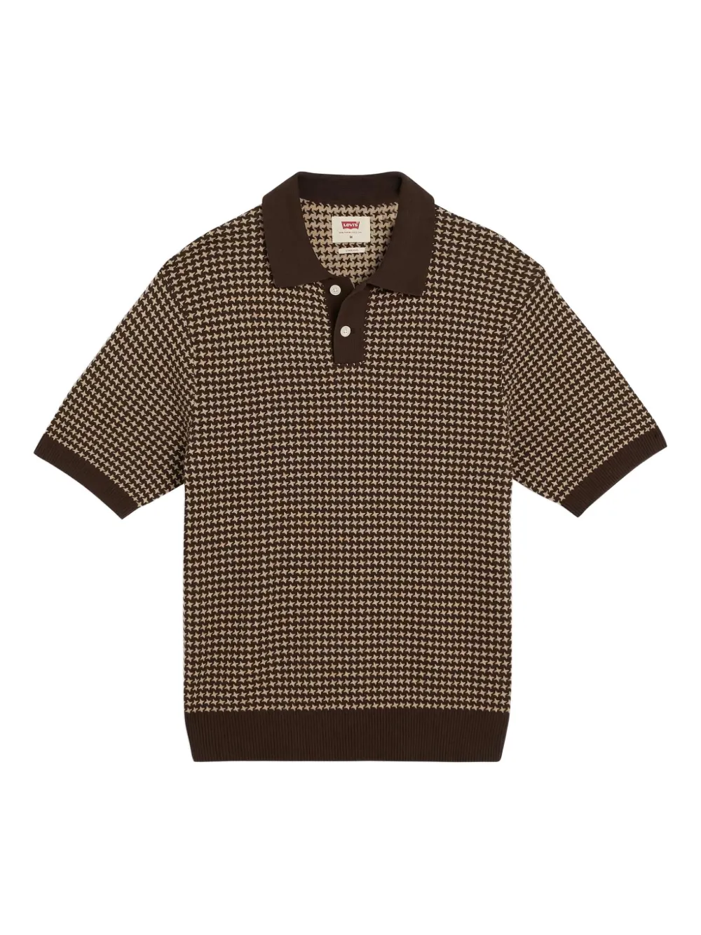 Levi's houndstooth-pattern polo shirt Bruin