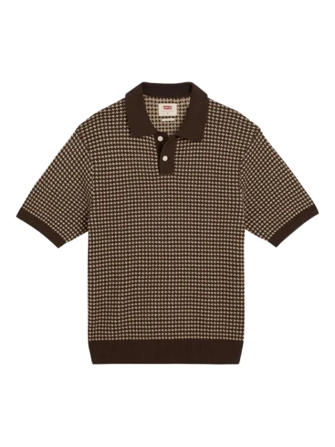 Levi's houndstooth-pattern polo shirt