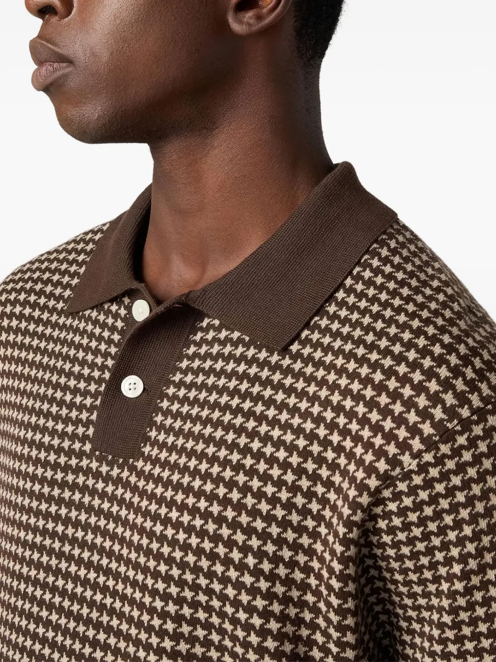 Levi's houndstooth-pattern polo shirt Bruin
