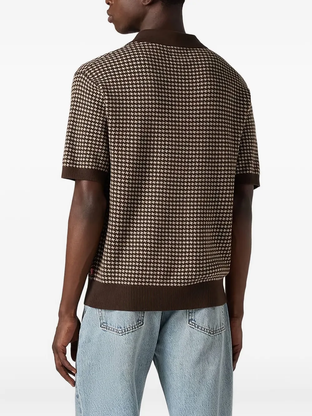 Levi's houndstooth-pattern polo shirt Bruin