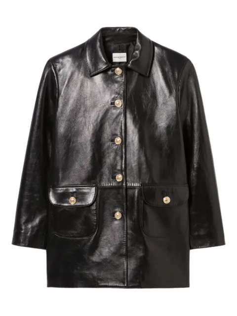 Claudie Pierlot long-sleeve leather jacket
