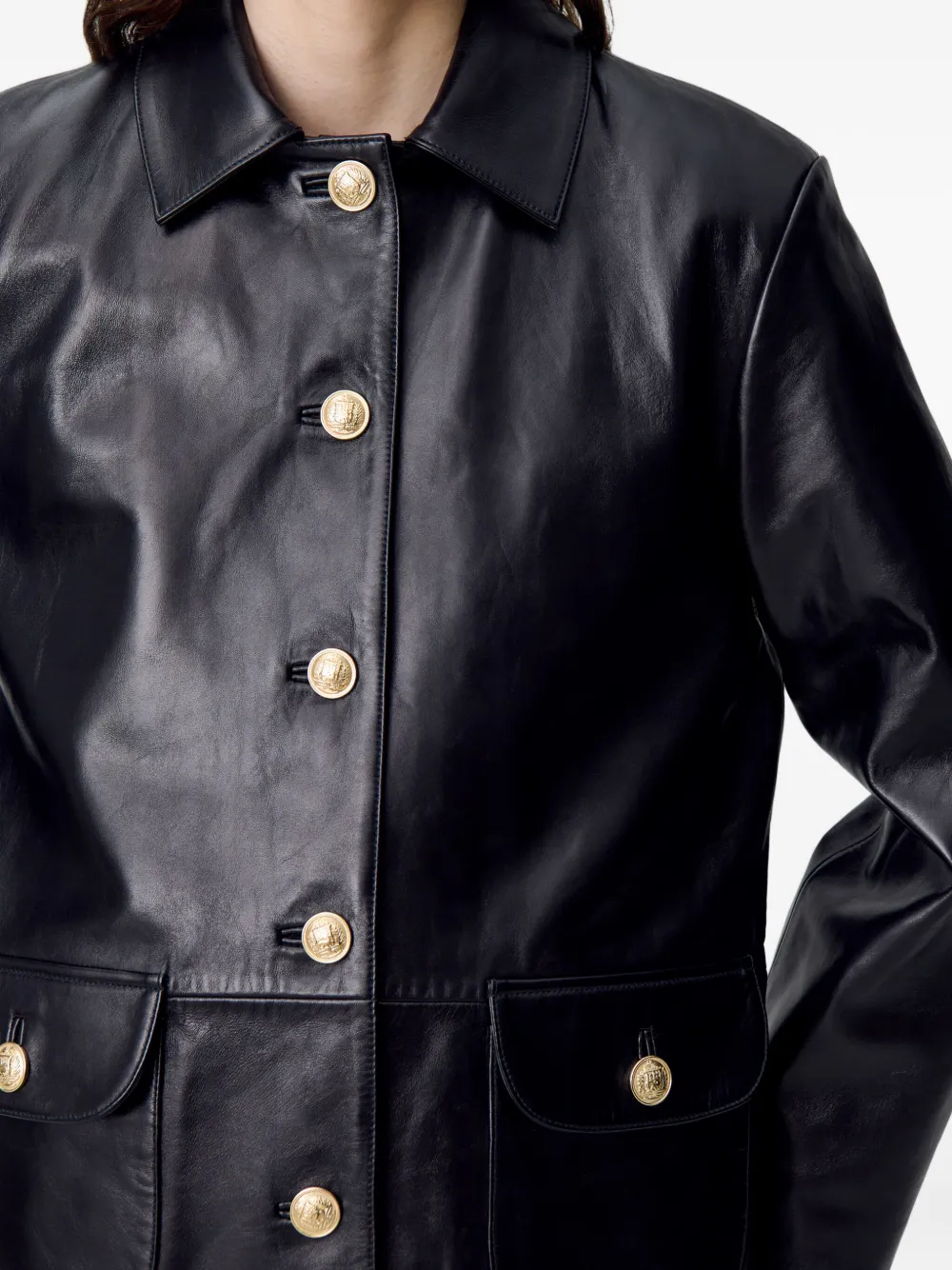 Claudie Pierlot Leren jack Zwart