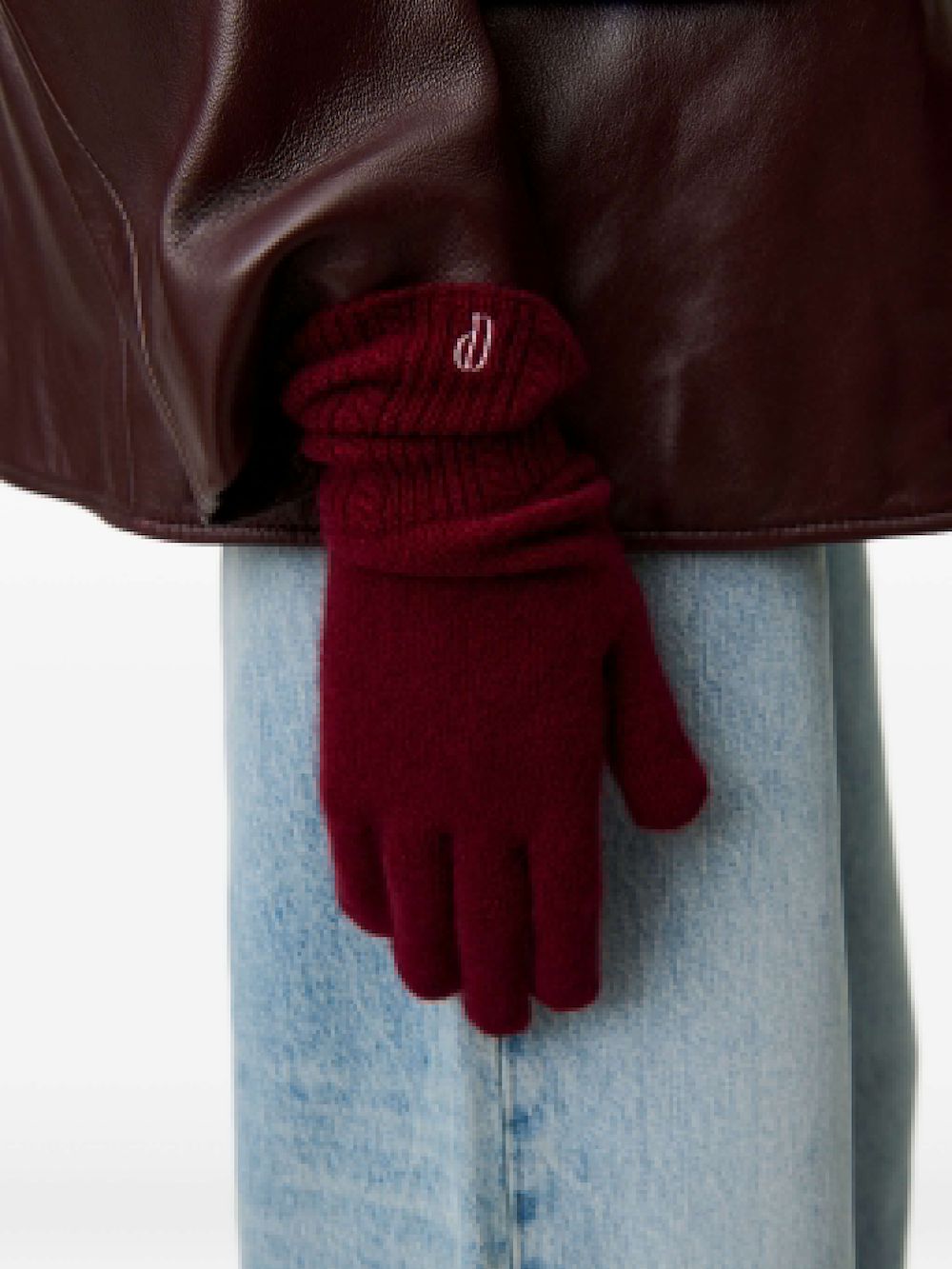 Claudie Pierlot Kabelgebreide handschoenen Rood