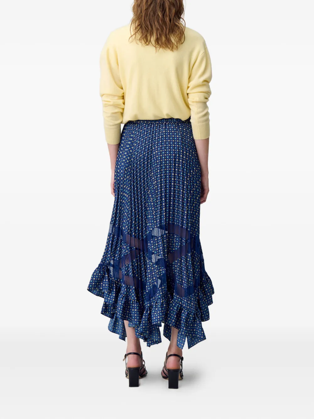 Claudie Pierlot Maxi-rok met plooien Blauw