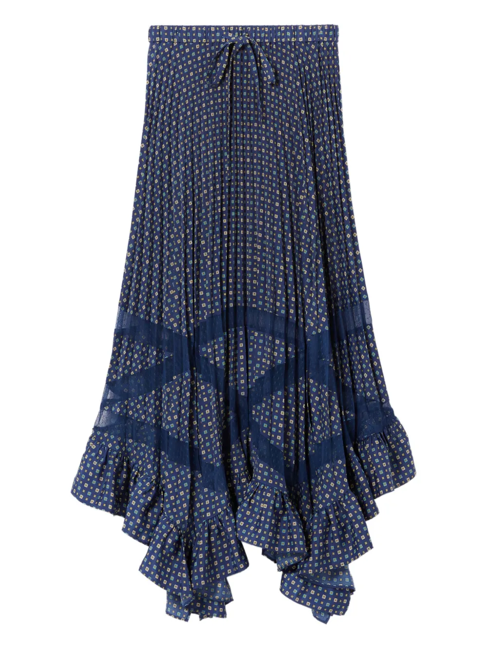 Claudie Pierlot jupe longue à design plissé | bleu | Image 1