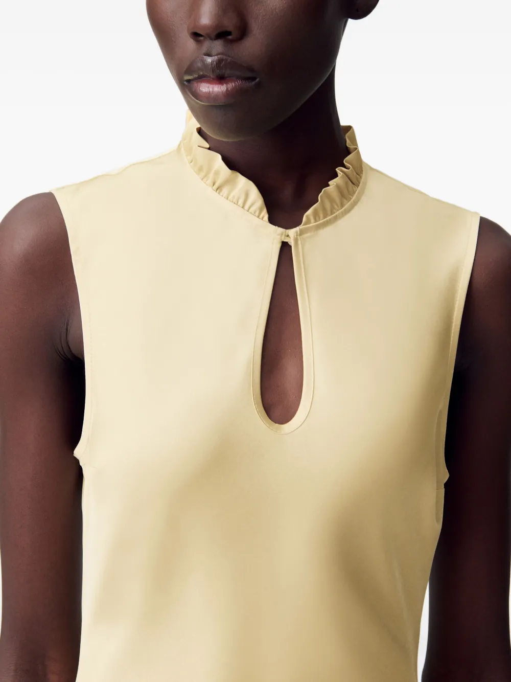 Claudie Pierlot Mouwloze maxi-jurk met ruches Geel