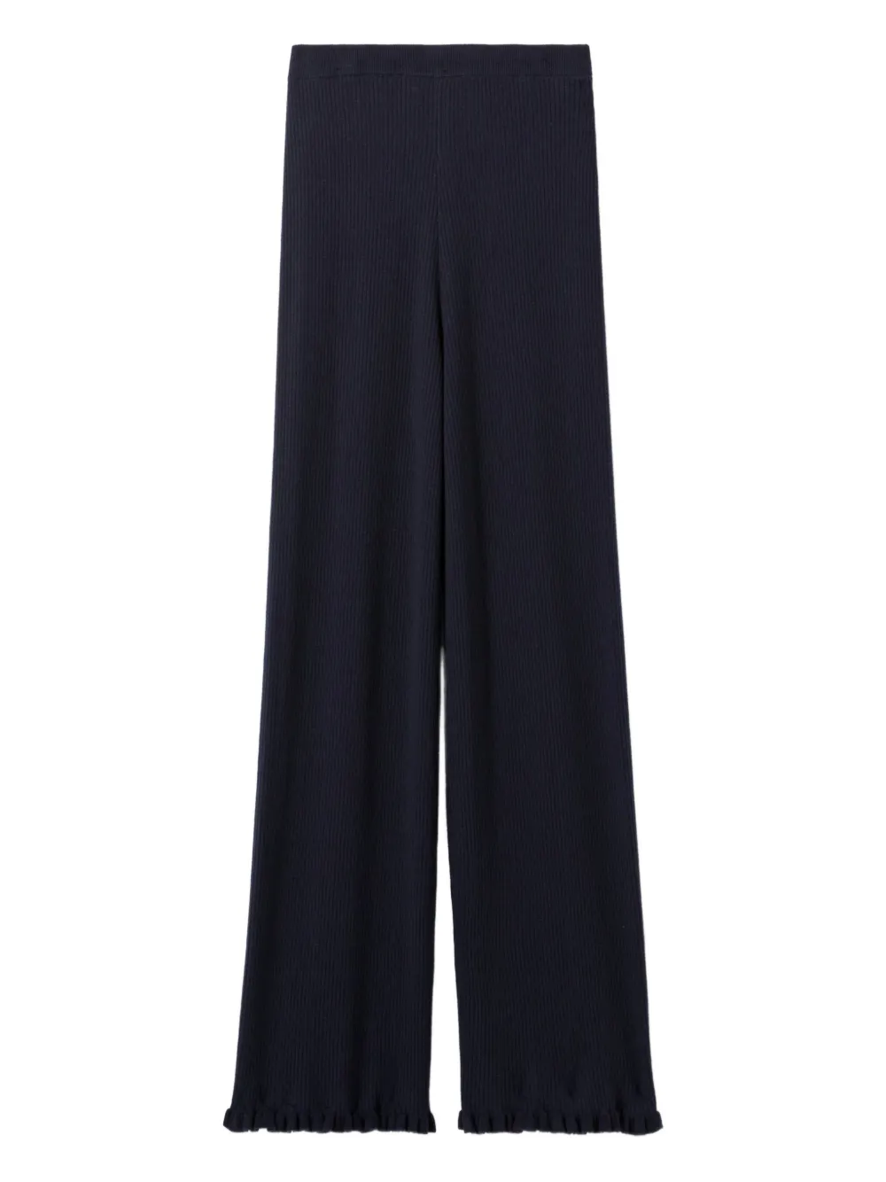 Claudie Pierlot Geribbelde broek met ruches Blauw