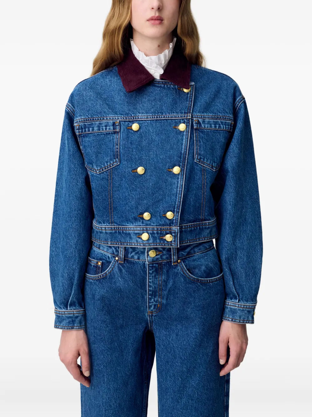 Claudie Pierlot Jack met dubbele rij knopen Blauw