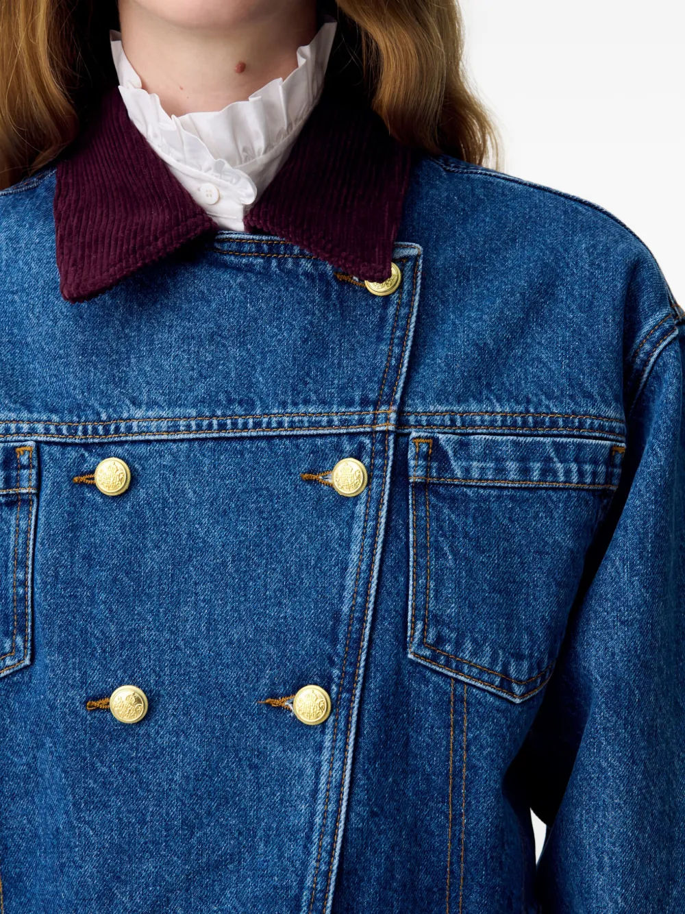 Claudie Pierlot Jack met dubbele rij knopen Blauw