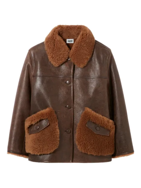 Claudie Pierlot shearling patch-pocket jacket