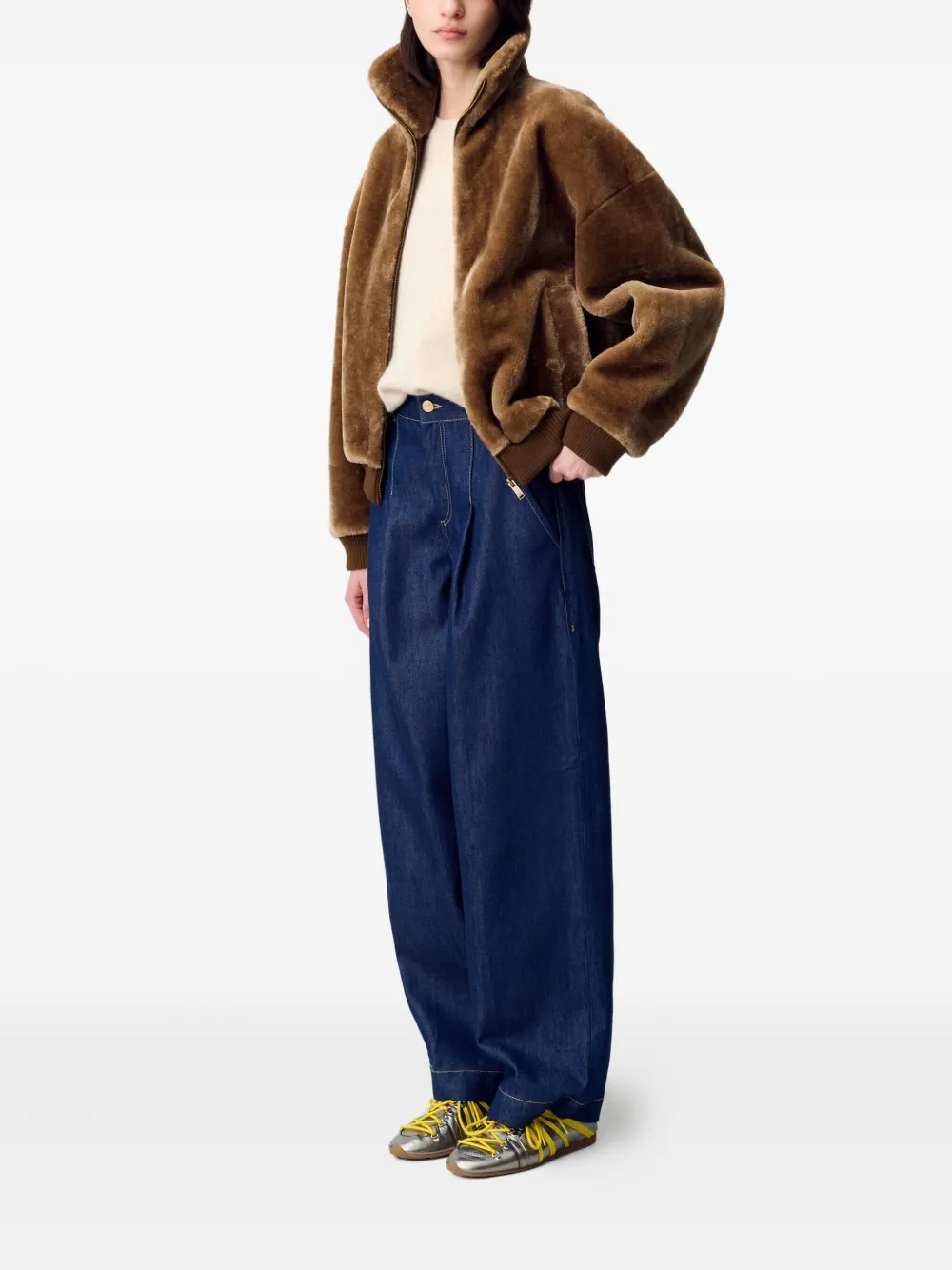 Claudie Pierlot Jack van imitatiebont Bruin