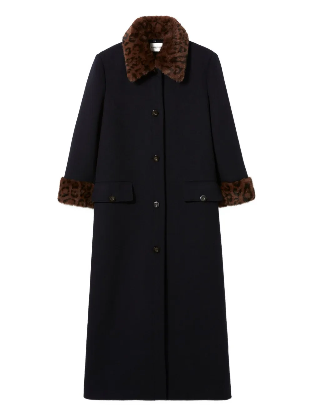 Claudie Pierlot leopard-print collar coat | Blue | Image 1