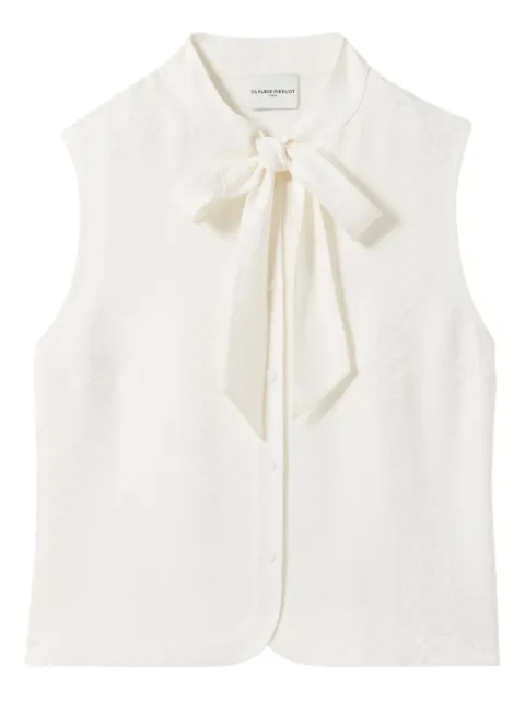 Claudie Pierlot top sin mangas con moño en el cuello