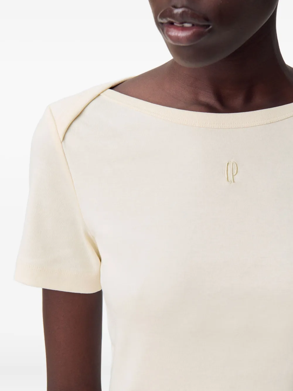 Claudie Pierlot T-shirt met geborduurd logo Beige