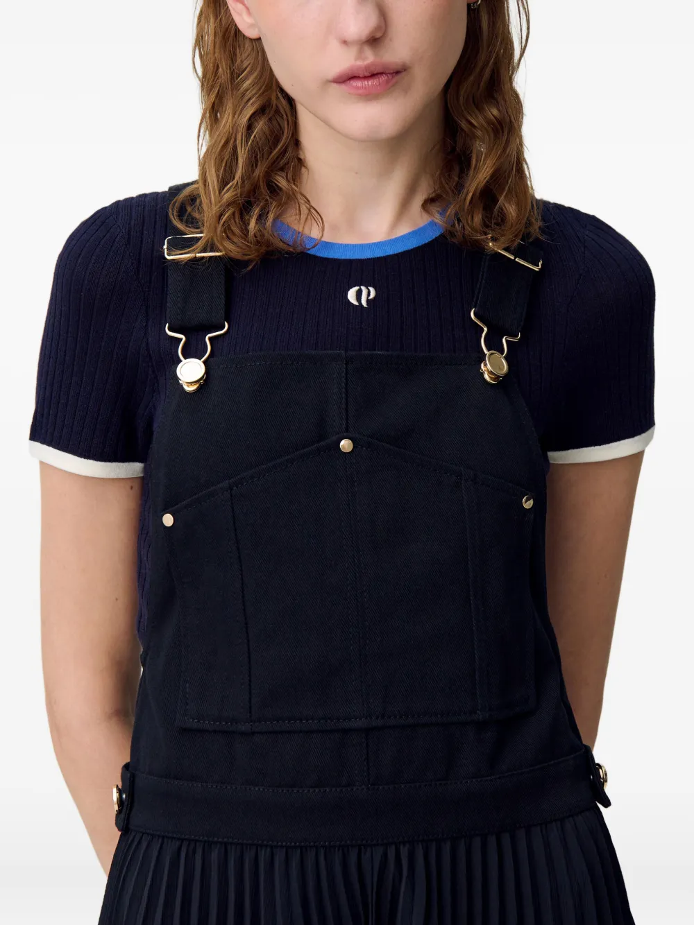 Claudie Pierlot Geplooide midi-jurk Zwart