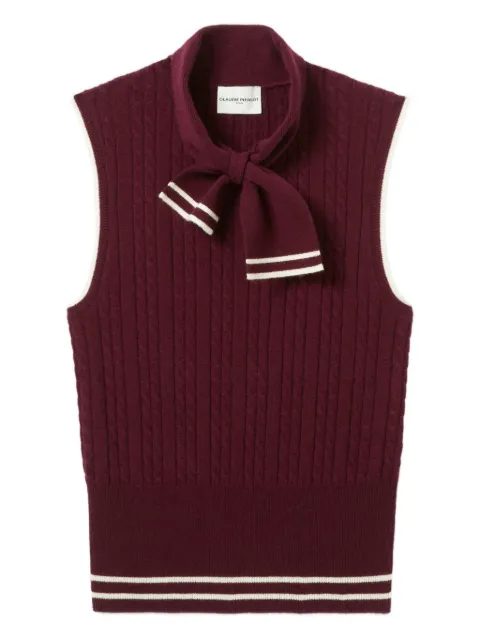 Claudie Pierlot cable-knit tie-neck sweater