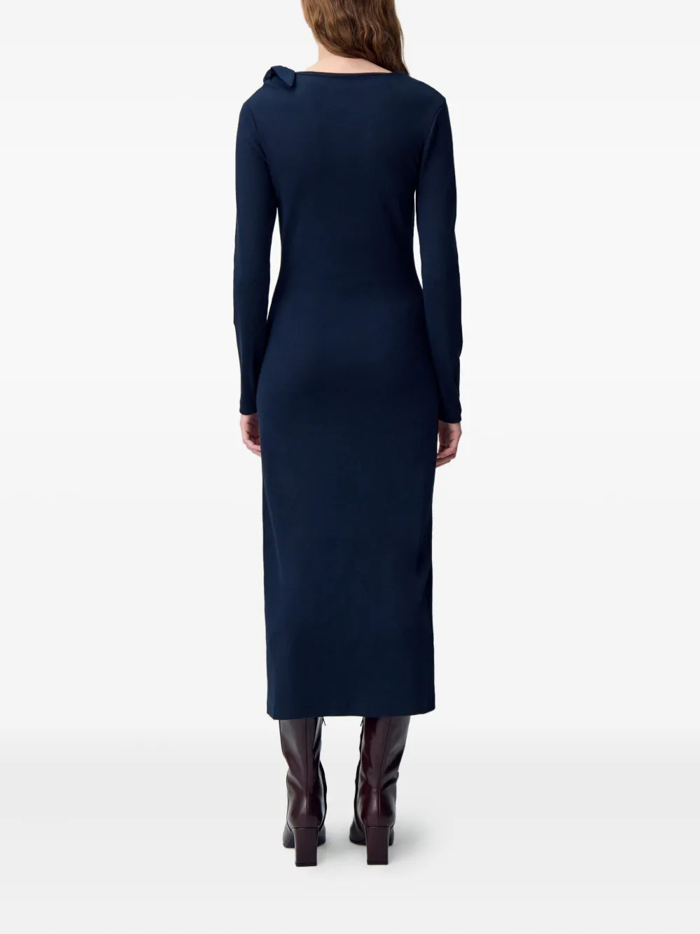 Claudie Pierlot Jurk met gestrikte hals en knoopdetail Blauw